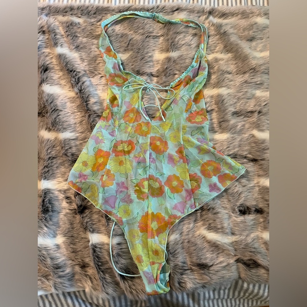 Savage X Fenty Free Spirit floral mesh teddy sz XL Extra large - Picture 4 of 6